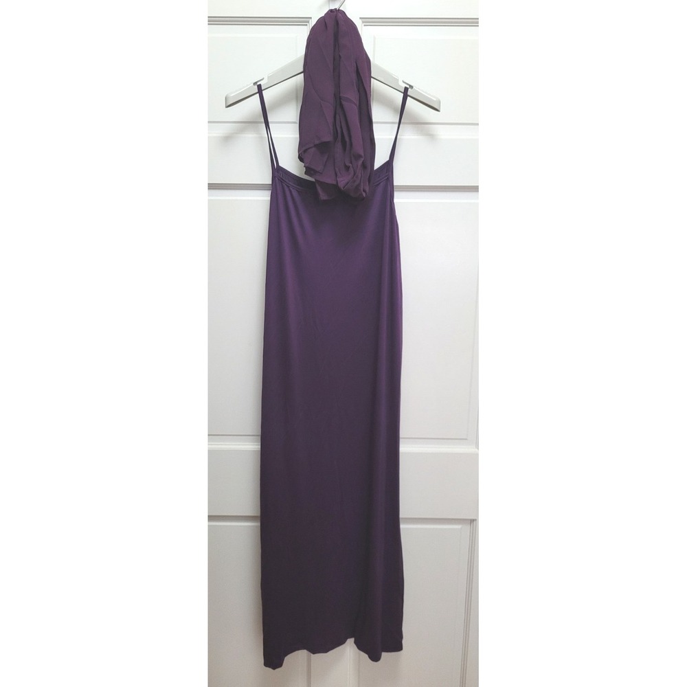 Abaya Classic Muslim Modest Kaftan Style 3pc Maxi Dress & Scarf Set - Purple 60 - Picture 4 of 4